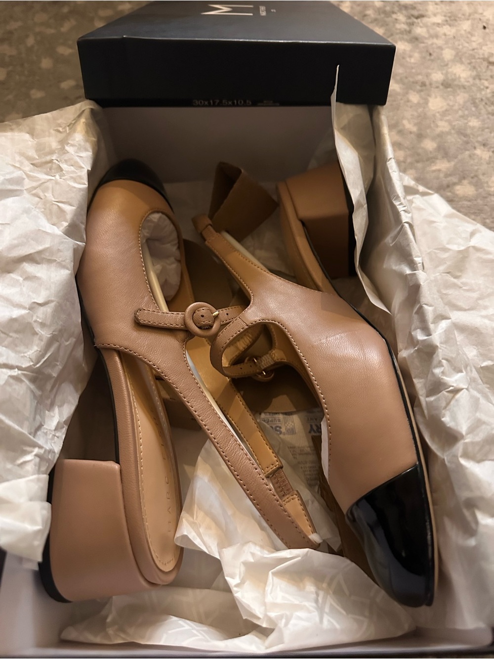 New in Box• Marc Fisher Martie Slingback Maryjane 9, natural